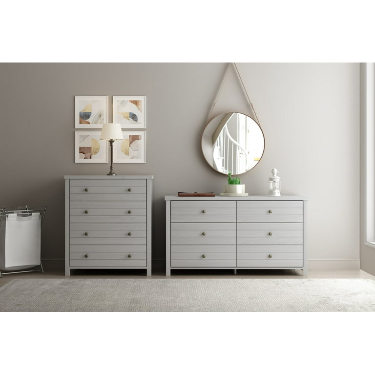 Living Essentials by Hillsdale Harmony Wood 6 Drawer Dresser Gray