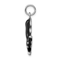 thumbnail image 2 of Sterling Silver Black Enamel Cat Charm Pendant, 2 of 4