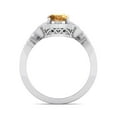 thumbnail image 3 of SuperJeweler 1 1/2 Carat Oval Shape Citrine and Halo Diamond Ring In Sterling Silver For Women, 3 of 6