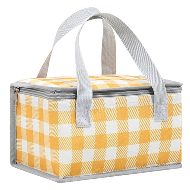 Bolsa térmica para almuerzo de camping con doble cremallera para picnic de camping (amarilla)