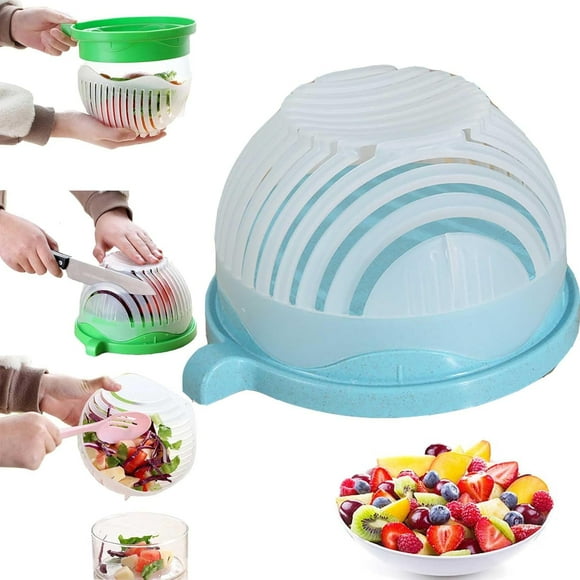 Snap Salad Cutter Bowl, Snap Salad Cutting Bowl,Snap Salad Instant Salad Maker,Salad Chopper Bowl and Cutter,Veggie Choppers and Dicers (Green)