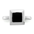 thumbnail image 2 of 925 Sterling Silver Solid Simulated Onyx Ring Size 6 -  Jewelry Gift for Mom, 2 of 5