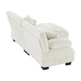 thumbnail image 7 of KYLE & KAY 94"L Shape Sofa, Chenille 2 Seater Cloud Couch with 4 Soft Pillows, Upholstered Deep Seat Sofa Couch with Convertible Ottoman for Living Room, Apartment, Office, White, 7 of 7