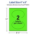 thumbnail image 6 of Avery Printable Oval Labels, Neon Green, 4" x 6", 160ct, 6 of 11