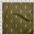 thumbnail image 3 of oneOone Viscose Chiffon Dark Olive Green Fabric Argyle Check Dress Material Fabric Print Fabric By The Yard 42 Inches Wide, 3 of 4