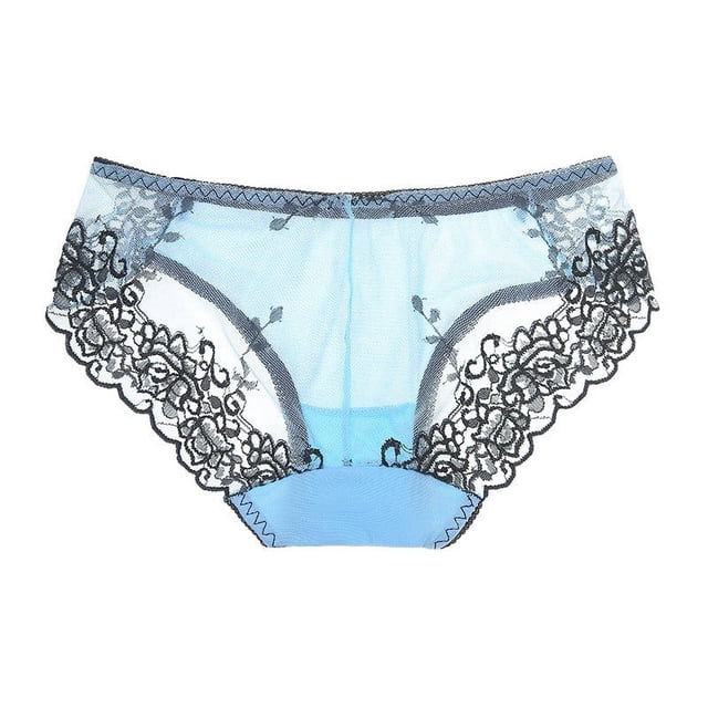 B91xZ Culottes Bikini pour Femmes en Coton Extensible, Bleu Clair L
