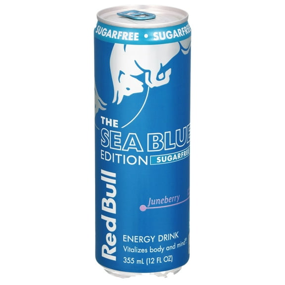 Pack of 2 Red Bull Sugar-Free Sea Blue Edition Energy Drink - Juneberry, 12 oz (Package May Vary)