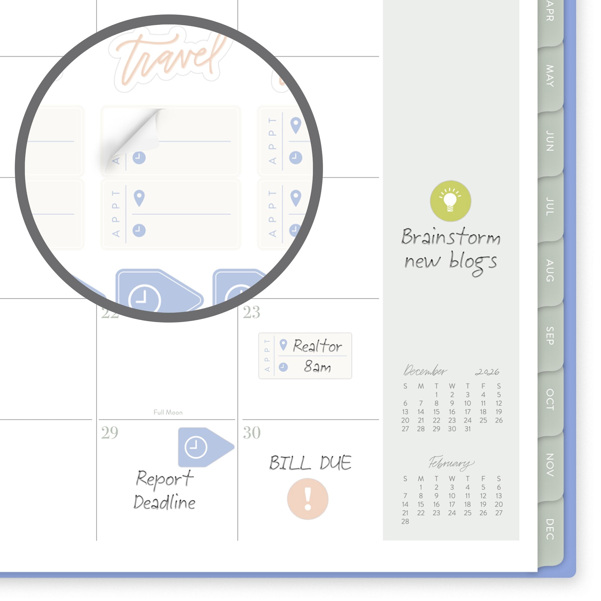 Leah Bisch for Mead Cambridge 2027 Weekly Monthly Planner Herringbone Large 8 12