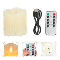 thumbnail image 2 of EeaseMX 1 juego de velas LED decorativas con atenuación y carga USB (beige), 2 of 7