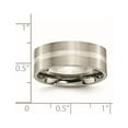 thumbnail image 6 of Titanium Brushed w/Sterling Silver Inlay 8mm Flat Band, 6 of 6