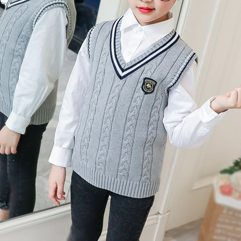 SILVERCELL Sweater Vest 100% Cotton School Uniform Vest for