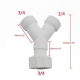 thumbnail image 3 of White Plastic 3/4-inch Dishwasher Drain Hose Adapter 3 Ways Connector Y Shape Splitter Connector for Washing Machine, 3 of 4