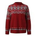 thumbnail image 3 of Chandail de Noël pour Femmes, Chandail en Molleton Chaud et Moelleux, Col Rond, Cardigan de Mode, Mignon, Imprimé Graphique, Tricoté, Doux, Fermeture Mi-Longue, 3 of 7