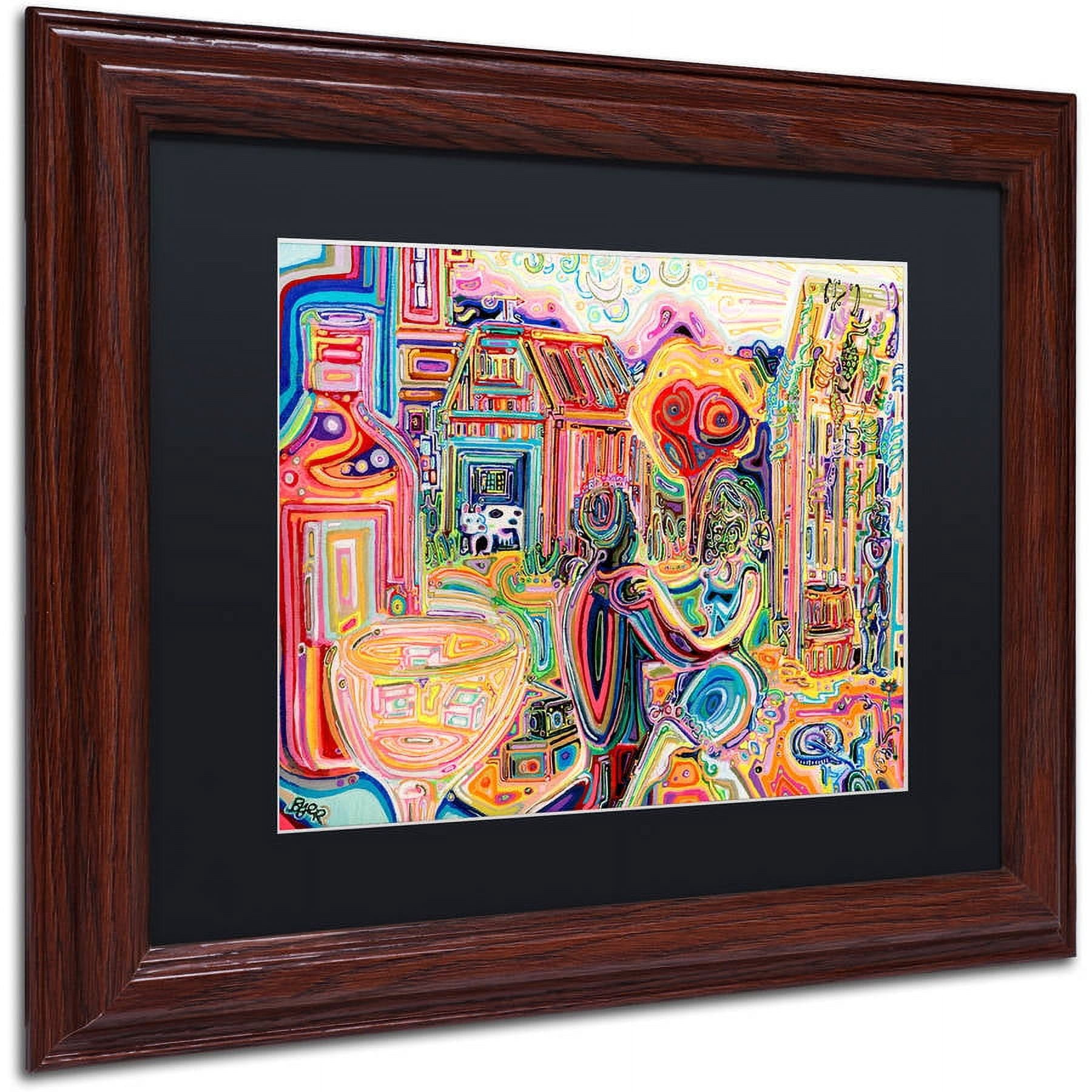 Trademark Fine Art "The Cow Sees Everything" Canvas Art by Josh Byer, Black Matte, Wood Frame