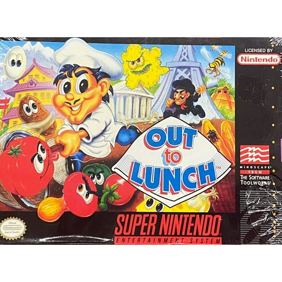 Restored Out to Lunch (Super Nintendo, 1993) (Refurbished)