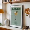thumbnail image 5 of Old Cuban - Beacon New York Illustration Cocktail Typography Kitchen Decor Bar Vintage Poster Quote Black Framed Wall Art Print 5 x 7 inches, 5 of 8