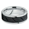 thumbnail image 2 of 8mm Black Tungsten Wedding Ring,Silver Tungsten Wedding Ring,Engagement Ring,Man's Wedding Ring, 2 of 4