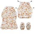 thumbnail image 5 of SCRAWLGOD Floral Leaf Orange White 4 Pieces Gaming Chair Slipcover with Armrest Covers Stretch Rotating Gaming Chair Protector Office Desk Chair Cover Cat Scratch Proof, 5 of 7