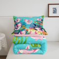 thumbnail image 5 of Manfei Underwater Axolotl King Size Comforter Sets,Ocean Amphibian Print Comforters King Size,Pink Reversible,3 Pieces,1 Comforter and 2 Pillowcases, 5 of 7