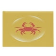 thumbnail image 1 of Crabs Cutting Board, Crab an Abstract Bubble on Yellow Background Seafood Theme, Decorative Tempered Glass Cutting and Serving Board, Large Size, Dark Coral Marigold, by Ambesonne, 1 of 1