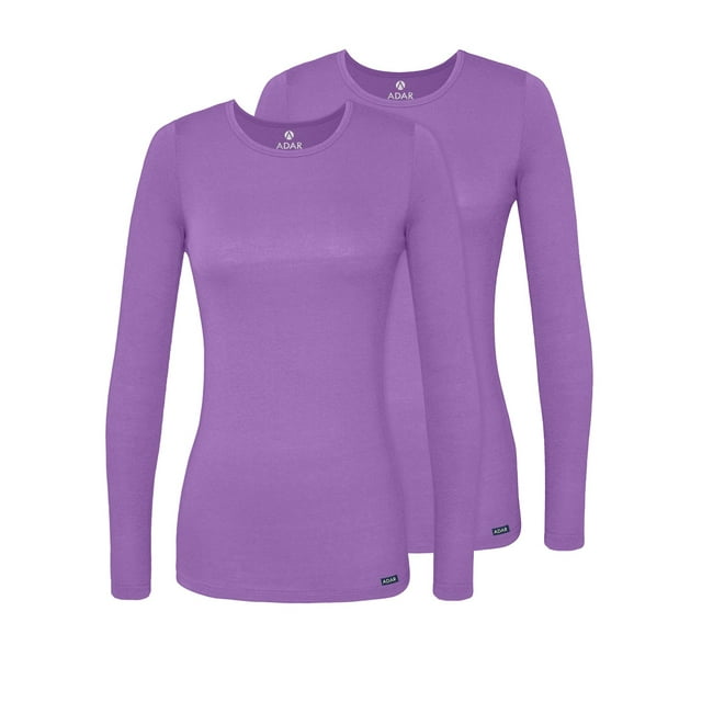 Adar sous-Couches pour Femmes, Lot de 2 - T-Shirt de sous-Couche à Manches Longues Confortable
