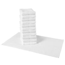 Arkwright Admiral Bath Mats (12 Pack), Cotton Poly Blend, 20x30, White