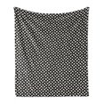 thumbnail image 1 of Abstract Soft Flannel Fleece Throw Blanket, Monochrome Geometric Repetitive Simplistic 70's Retro Illustration, Cozy Plush for Indoor and Outdoor Use, 70" x 90", Eggshell and Dark Brown, by Ambesonne, 1 of 5