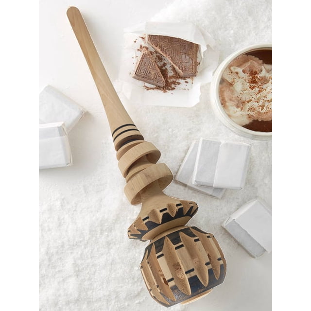 Molinillo Para Chocolate Oaxaqueño De Madera, 33 cm, Ideal para la preparación de bebidas calientes como chocolate, atole y champurrado.Batidor.