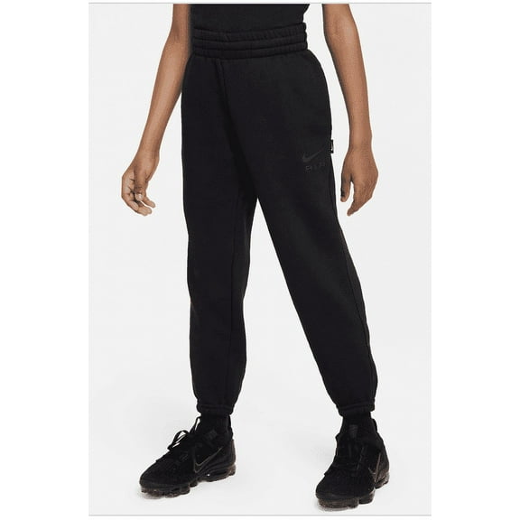 Nike Air Big Kids Logo-Print Brushed Fleece Sweatpants - Black