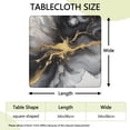thumbnail image 2 of Black Gray Gold Marble Pattern Square Fitted Tablecloth with Elastic Edge,Square Table Cover,Washable Elastic Table Cover for Home Kitchen Party Decor 34"x34", 2 of 6