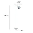 thumbnail image 4 of Simple Designs 54.72" Sleek Essentials Basic Adjustable Metal Floor Lamp, For Living Room, Bedroom, Office, Gray, 4 of 6