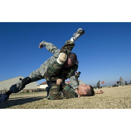 February 8 2008 - Soldiers demonstrate proper grappling procedures during the new Air Force Combative Program field exercise at the Officer Training School at Maxwell Air Force Base Montgomery