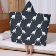 thumbnail image 5 of Dark Blue Dinosaurs Silhouette Pattern Hooded Bath Towel，50"x30" for Ages 3 To 12 Kids, Quick Dry Lightweight Soft Microfiber Hood Beach Towel Cover Up for Kids, 5 of 7