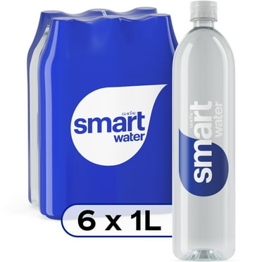 smartwater vapor distilled premium water, 1 liter, 6 count bottles