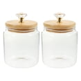 thumbnail image 1 of 2pcs Glass Tea Canisters Grains Containers Household Glass Canisters Storage Holders, 1 of 9