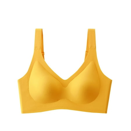 

Women Comfort Bralette Soft Seamless Leisure For Women Girls Yellow S