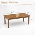 thumbnail image 6 of Dycanpo 42'' Outdoor Coffee Table,Rectangle Patio Table for Outside,HDPS,Teak Color-Oil Printed, 6 of 6