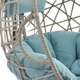 thumbnail image 5 of Ulax Furniture Indoor Outdoor Rattan Hanging Basket Swing Chair with Stand and Cushion, Mist, 5 of 7