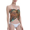 thumbnail image 4 of Bingfone Vintage Butterfly Green Women's Sarong Swimsuit Cover Ups Bathing Suit Coverups Chiffon Beach Wrap Skirts, 4 of 7
