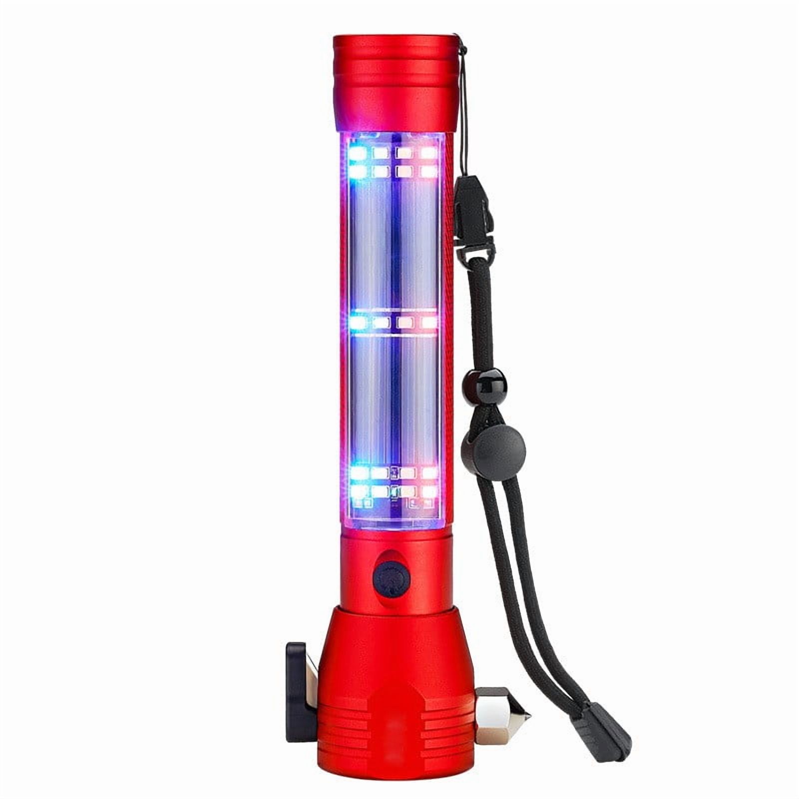 8 in 1 Waterproof Multifunctional Outdoor Camping USB Rechargeable Solar LED Flashlights Black