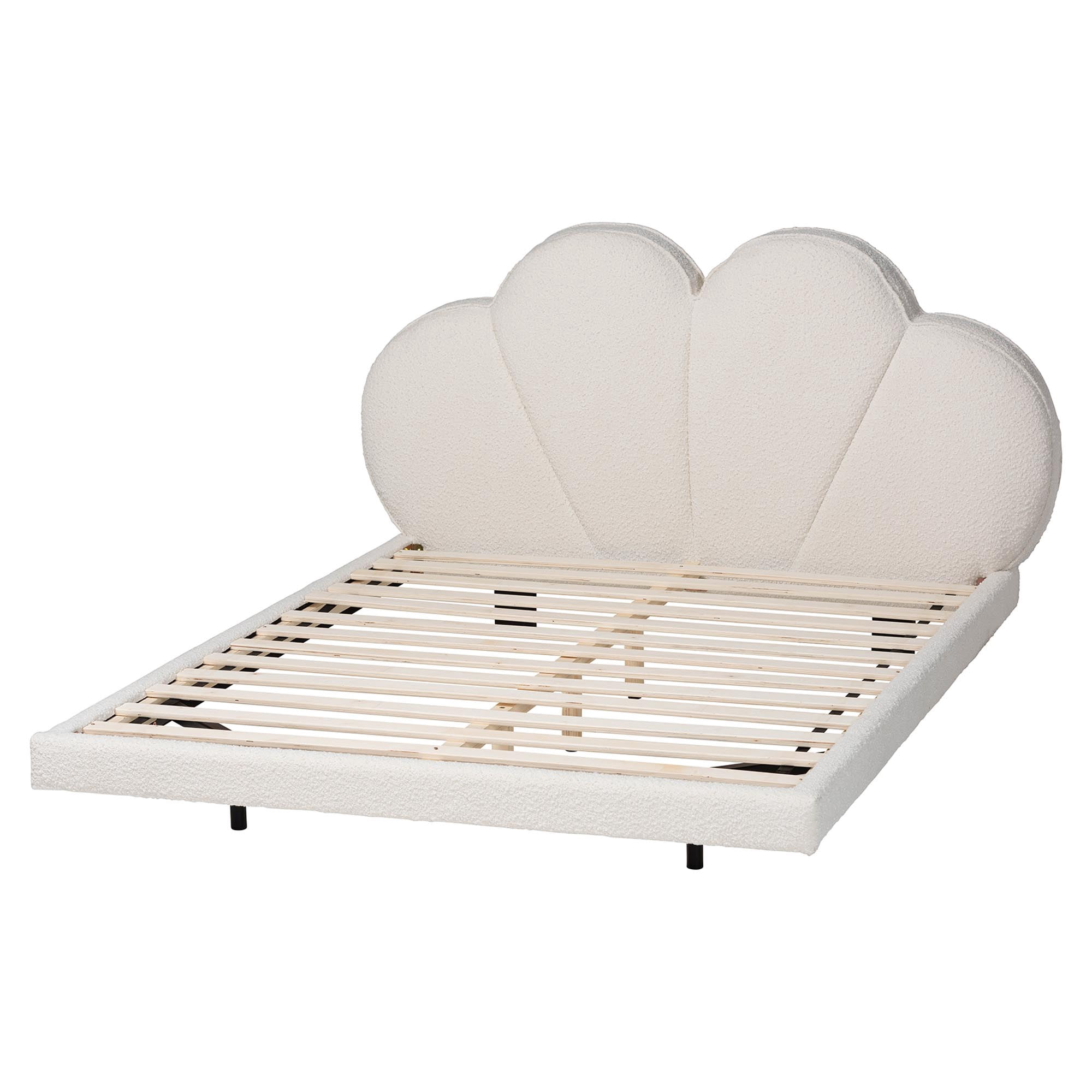 Baxton Studio Barrera Modern Floating Bed, Queen, Cream