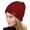Burgundy, variant on Basketweave Knit Warm Inner Lined Soft Stretch Skully Beanie Hat, Rose