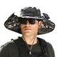 thumbnail image 3 of Sombrero de pescador vaquero con ventilador de carga solar/USB para jardín de playa (camuflaje) negro, 3 of 6