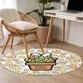thumbnail image 4 of Round Rug 3.3Ft Washable Non-Slip, Easter Circle Area Rugs for Living Room Bedroom, Bunny Ears Spring Yellow Flowers Potted Plant Pastoral Indoor Floor Mats Carpet Runner for Home Decor Aesthetic, 4 of 8