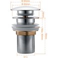 thumbnail image 2 of Tapón de fregadero universal emergente - Tapón de lavabo de baño resistente a la corrosión antiobstrucción, tapón de residuos con herramienta de instalación, latón, talla única, plata JFHHH pequeña, 2 of 5