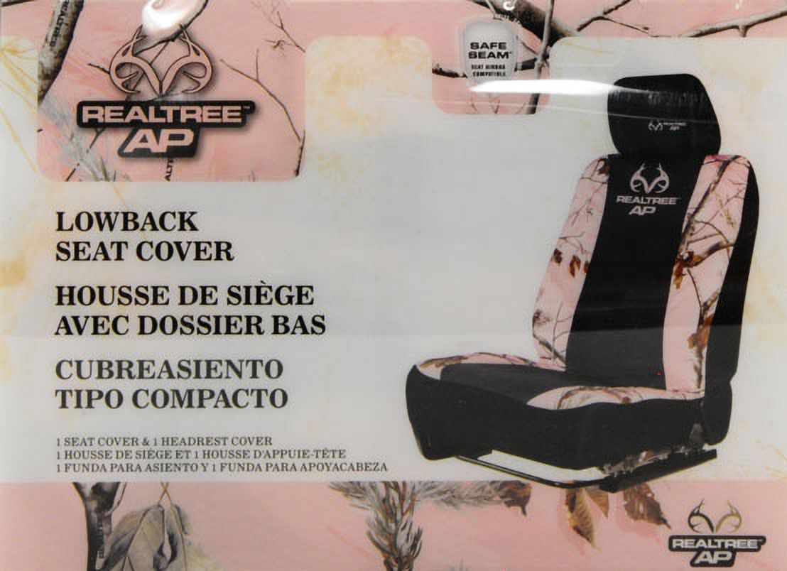 Realtree Pink Camouflage Low-Back Bucket Seat Cover - image 4 of 4