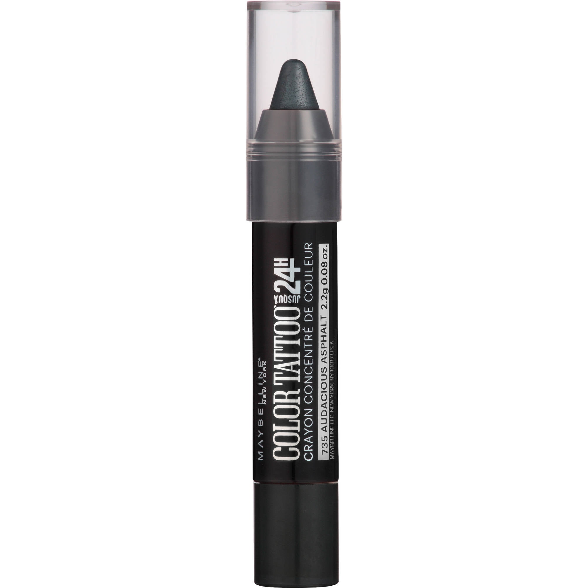 Maybelline Eyestudio Color Tattoo Concentrated Crayon, Audacious Asphalt, 0.08 Oz