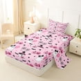 thumbnail image 2 of Manfei Gothic Halloween Twin Sheets,Girls Friendly Print Bedding,Pink,3pcs,1 Fitted Sheet and 1 Pillowcase, 2 of 6