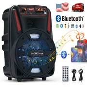 Funkeen Portable Bluetooth Speaker System Rechargeable 8 Subwoofer 1000W Peak Power Support Remote Control FM Radio TF Card LED Lights MP3 Player Xmas Gifts