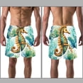 thumbnail image 3 of luoweisi Men's Beach Shorts Quick Dry Swim Trunks with Mesh Lining Seahorse L, 3 of 5